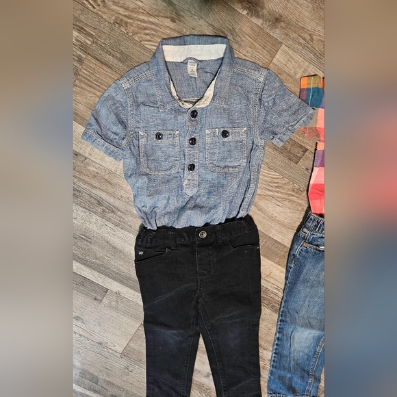 Kids Denim and Plaid Outfit Set - Picture 4 of 16